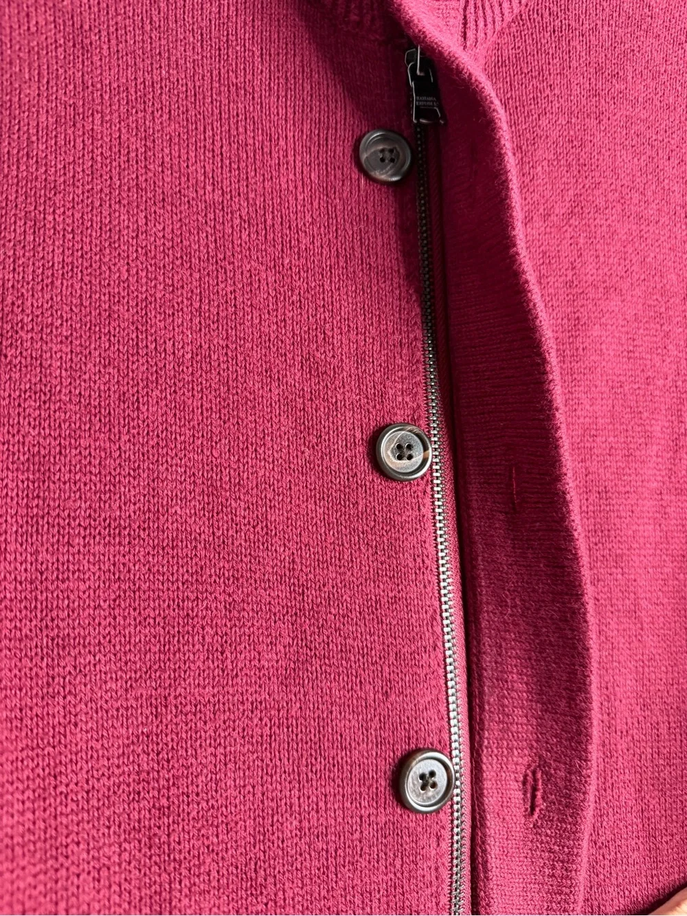 Banana Republic Men’s Berry Wool Blend Zip/Button Cardigan Sweater Preppy office